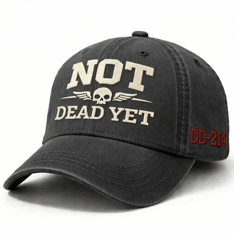 Custom Baseball Caps with Distressed Washed Cotton and Embroidered Skull Design - Image 3