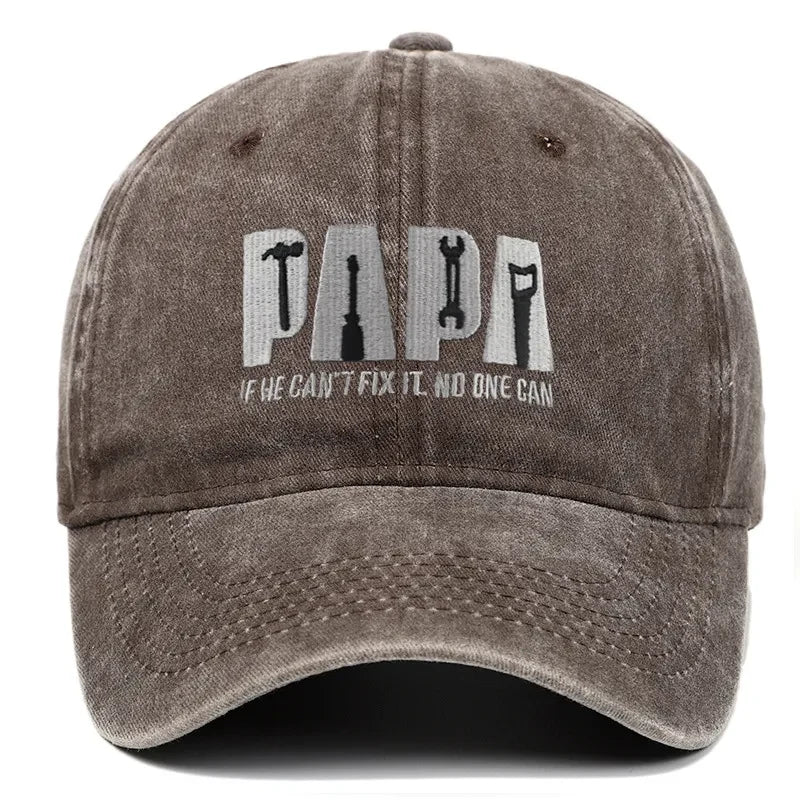Dad Gang Hat with Embroidered Papa Design Washed Cotton Unstructured Baseball Cap - Image 10