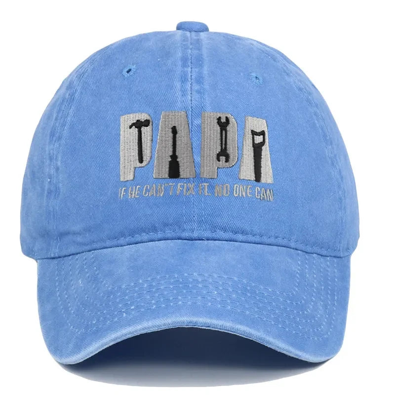 Dad Gang Hat with Embroidered Papa Design Washed Cotton Unstructured Baseball Cap - Image 12
