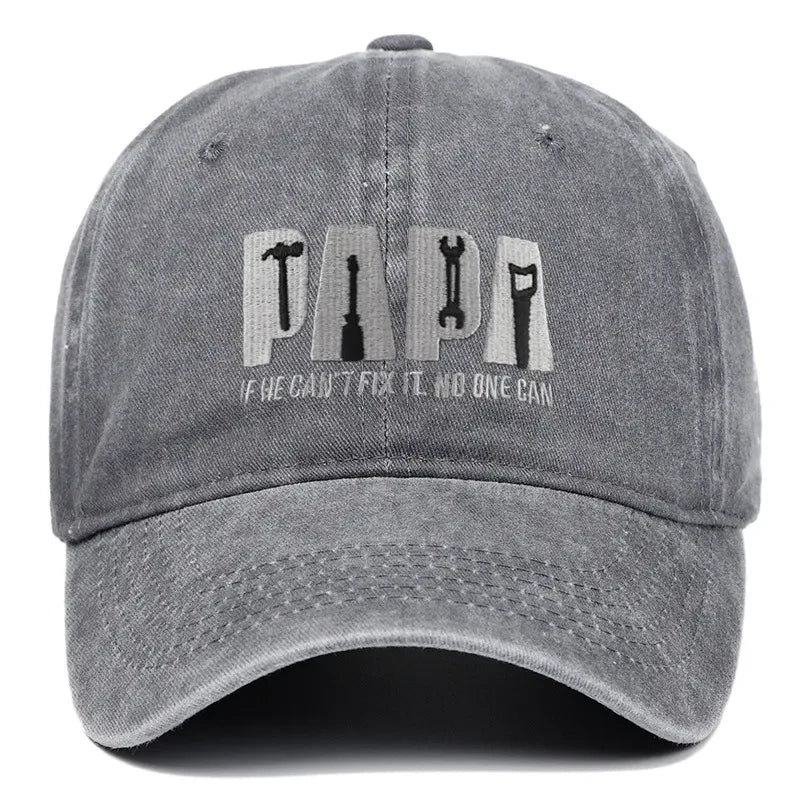Dad Gang Hat with Embroidered Papa Design Washed Cotton Unstructured Baseball Cap - Image 13