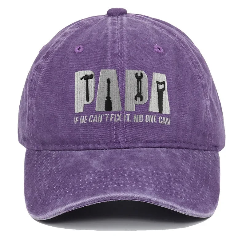 Dad Gang Hat with Embroidered Papa Design Washed Cotton Unstructured Baseball Cap - Image 4