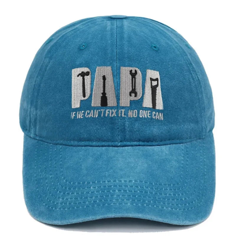 Dad Gang Hat with Embroidered Papa Design Washed Cotton Unstructured Baseball Cap - Image 5