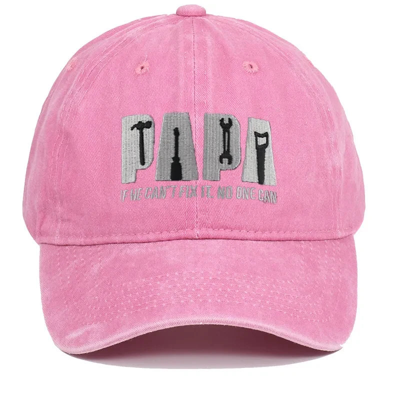 Dad Gang Hat with Embroidered Papa Design Washed Cotton Unstructured Baseball Cap - Image 6