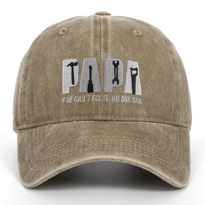 Dad Gang Hat with Embroidered Papa Design Washed Cotton Unstructured Baseball Cap - Image 7