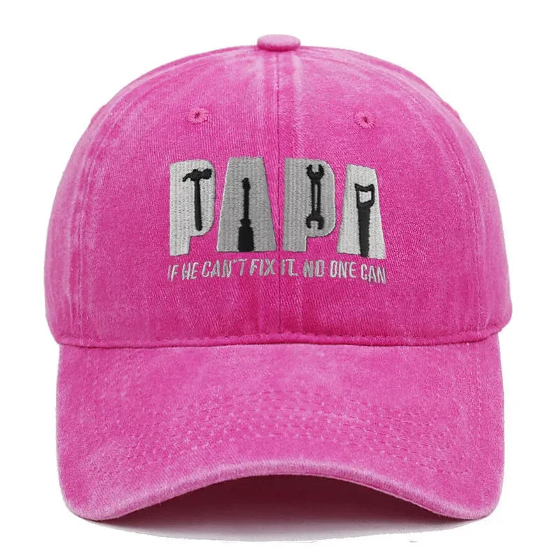 Dad Gang Hat with Embroidered Papa Design Washed Cotton Unstructured Baseball Cap - Image 9