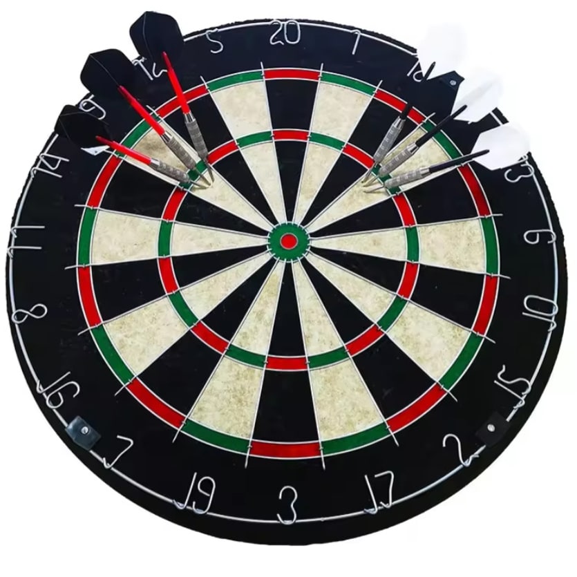 Dartboard with Darts 18-Inch Sisal Bristle Board with 6 Steel Tip and Removable Number Ring - Image 2