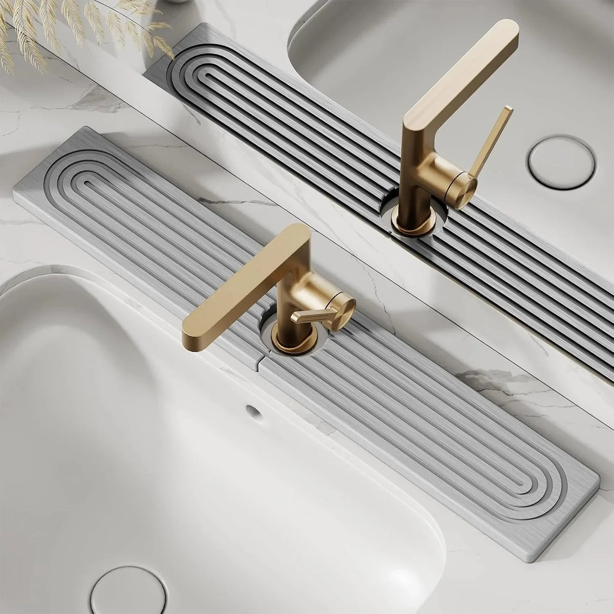 Diatomaceous Earth Faucet Splash Guard with Quick-Dry Absorbent Stone Finish for Kitchen Sink - Image 3