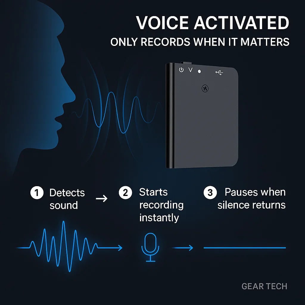Digital Voice Recorder Pocket-Sized Voice-Activated with Discreet Audio Capture - Image 6