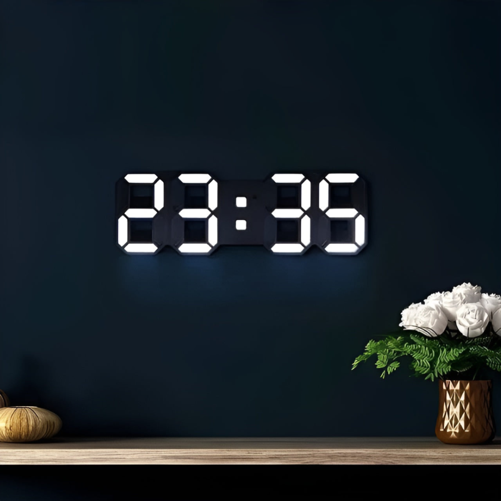 Digital Wall Clock with 3D LED Display and Desk Stand Modern Minimalist Design - Image 3