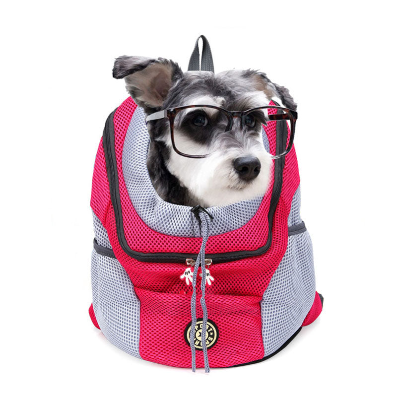 Dog Carrier Backpack with Breathable Mesh Padded Straps and Drawstring Head Opening - Image 10
