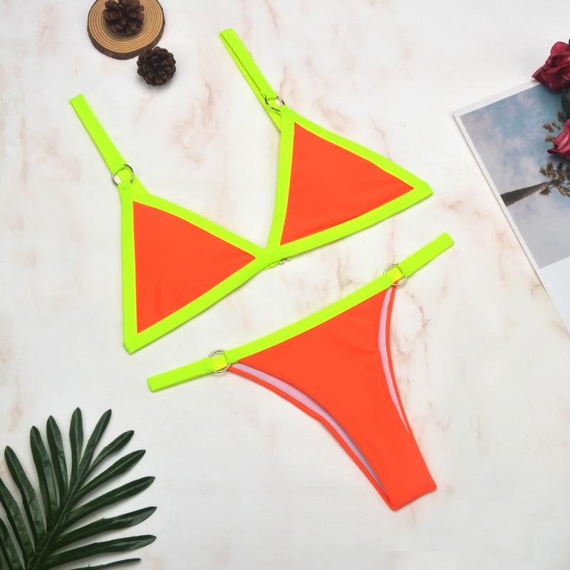 Set bikini classico a triangolo da donna con spalline regolabili