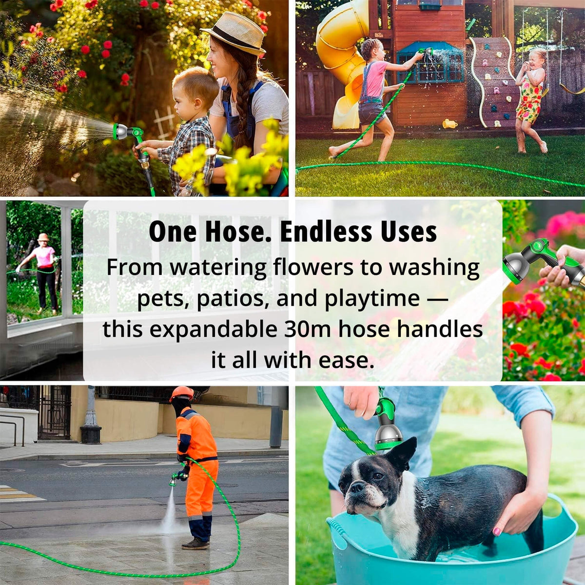 Expandable Garden Hose with 8-Pattern Spray Nozzle Brass Connectors and Anti-Kink Design - Image 12