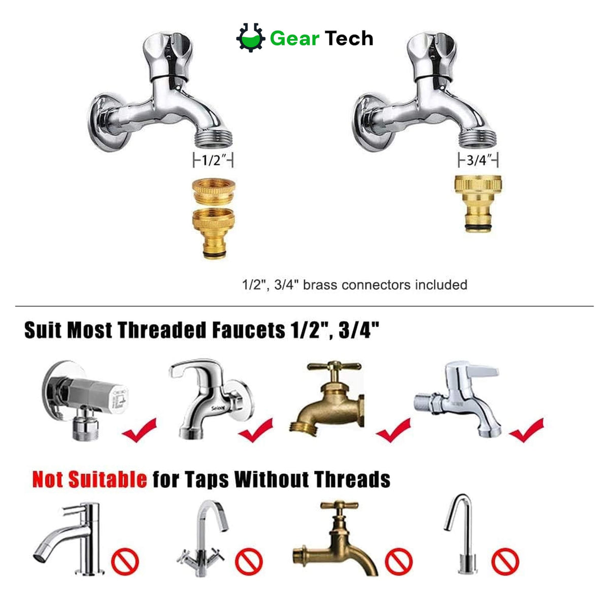 Expandable Garden Hose with 8-Pattern Spray Nozzle Brass Connectors and Anti-Kink Design - Image 13