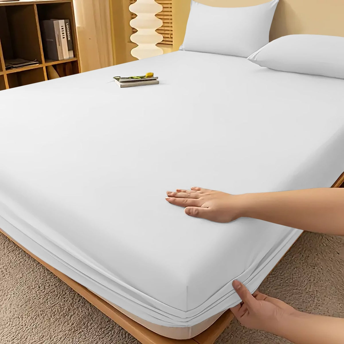 Extra Deep Fitted Bed Sheet with Wrinkle-Resistant Smooth Matte Fabric and Elasticated Corners - Image 3