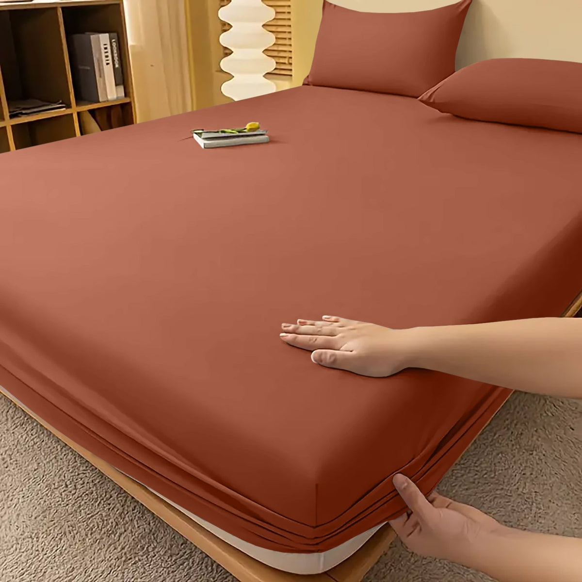 Extra Deep Fitted Bed Sheet with Wrinkle-Resistant Smooth Matte Fabric and Elasticated Corners - Image 39
