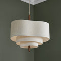 Fabric Pendant Light with Linen Shade and Wood Spindle for Dining Room Living - Image 5
