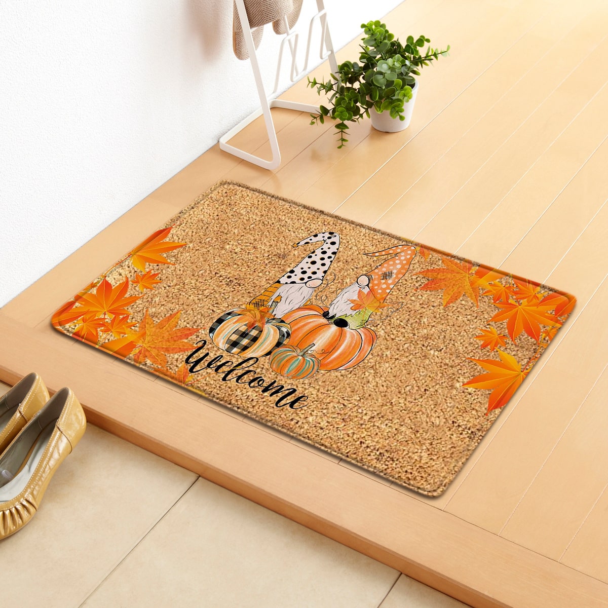 Fall Doormat with Autumn Pumpkin and Thanksgiving Design Washable Indoor Welcome Mat - Image 3