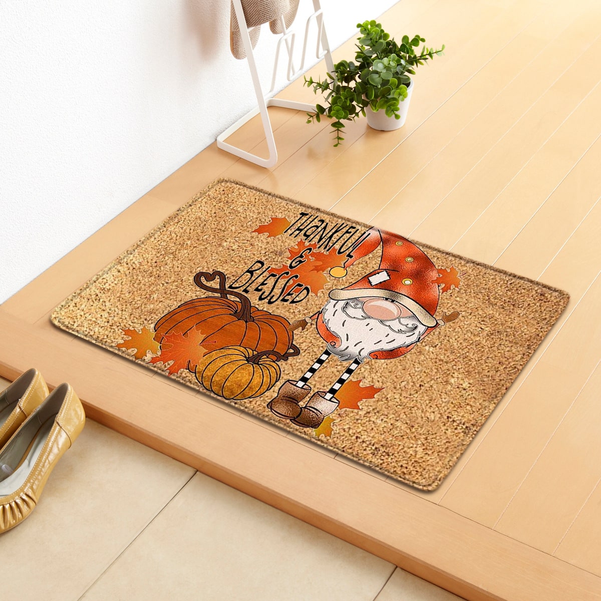 Fall Doormat with Autumn Pumpkin and Thanksgiving Design Washable Indoor Welcome Mat - Image 6