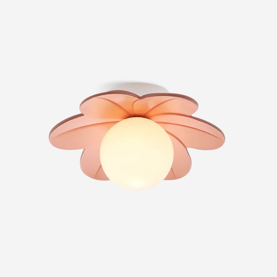 Flush Mount Ceiling Light with Frosted Glass Flower Petals and Diffused Ambient Lighting - Image 1