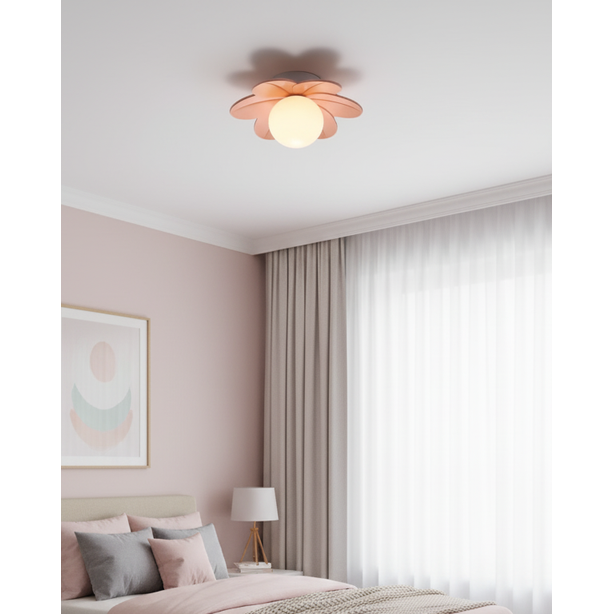 Flush Mount Ceiling Light with Frosted Glass Flower Petals and Diffused Ambient Lighting - Image 13