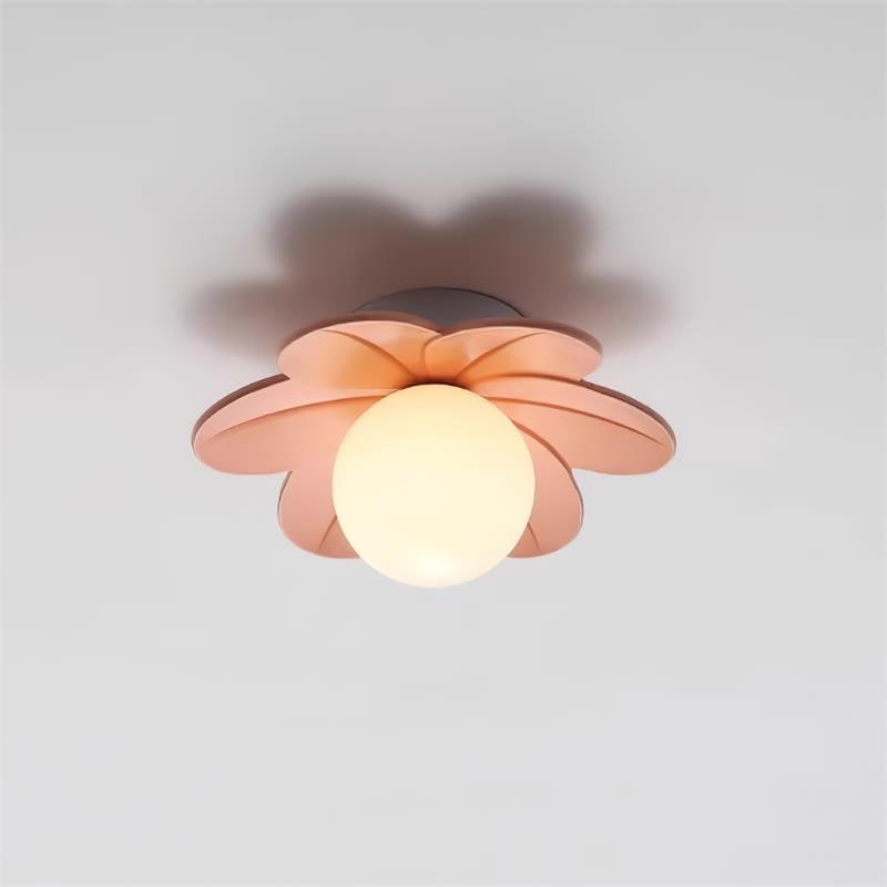 Flush Mount Ceiling Light with Frosted Glass Flower Petals and Diffused Ambient Lighting - Image 2
