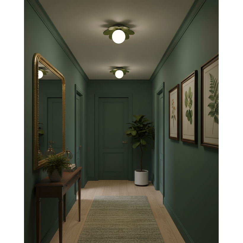 Flush Mount Ceiling Light with Frosted Glass Flower Petals and Diffused Ambient Lighting - Image 8