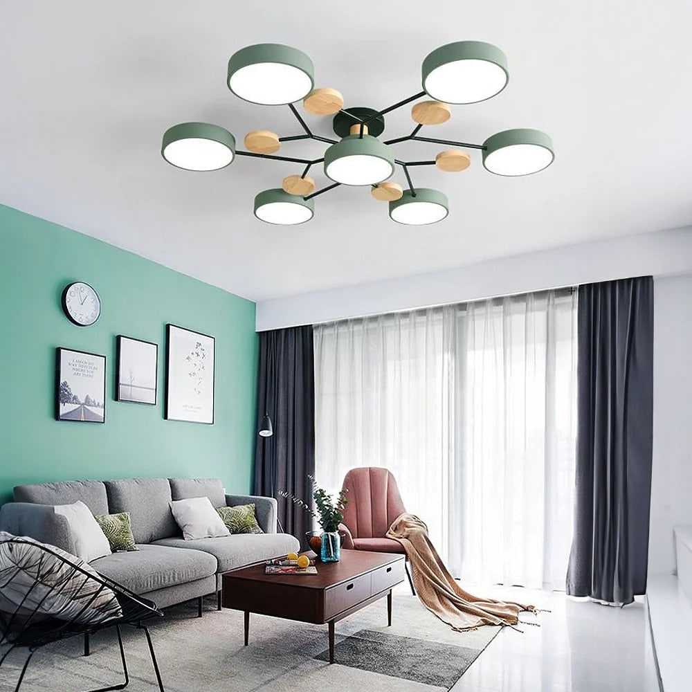 Flush Mount Ceiling Light with Modern LED Semi Design and Branching Arms - Image 1