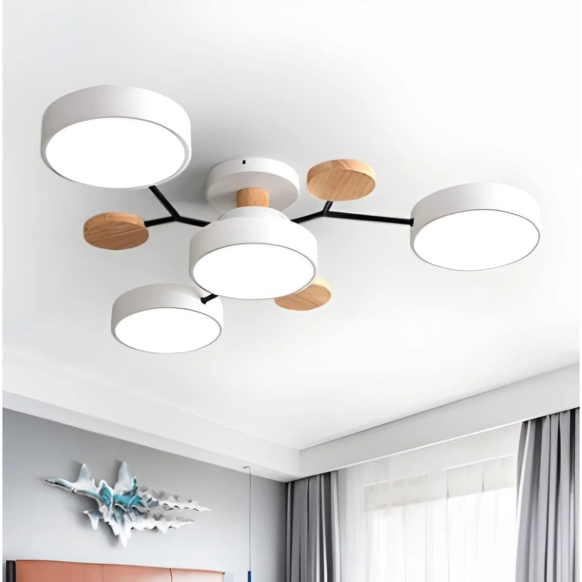Flush Mount Ceiling Light with Modern LED Semi Design and Branching Arms - Image 20