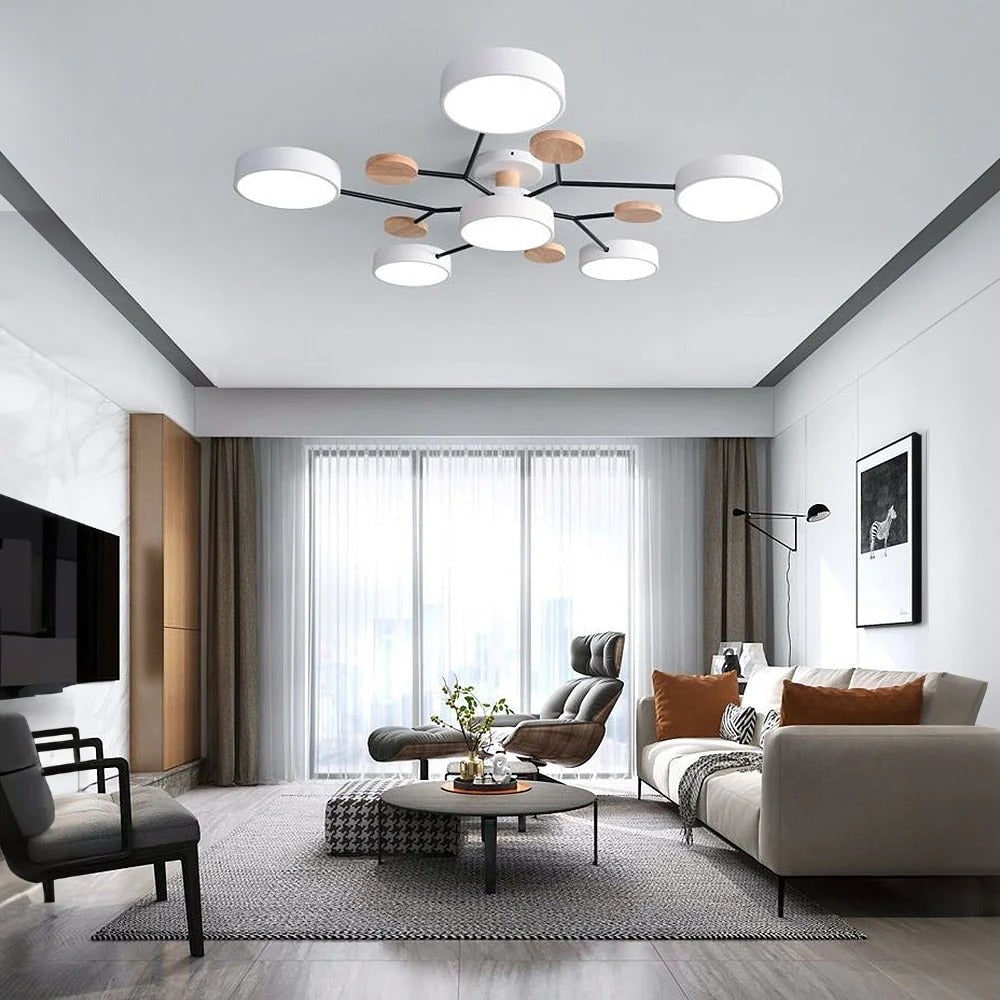 Flush Mount Ceiling Light with Modern LED Semi Design and Branching Arms - Image 24