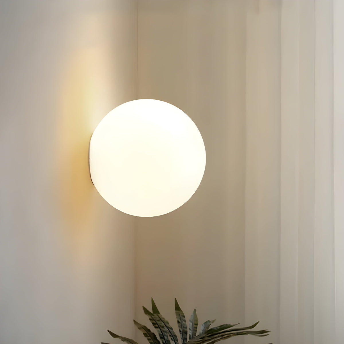 Flush Mount Globe Wall Light with Frosted Glass and Modern Minimalist Design - Image 7