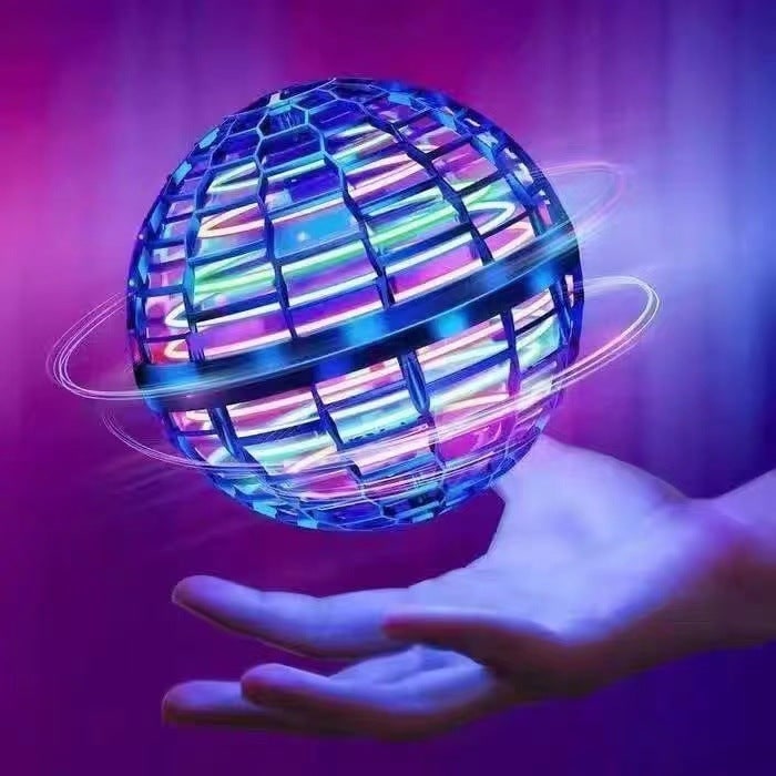 Flying Orb Toy with LED Lights USB Charging and Hand-Controlled Mesh Cage - Image 2