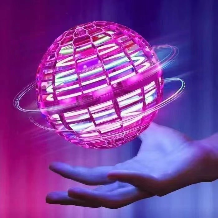 Flying Orb Toy with LED Lights USB Charging and Hand-Controlled Mesh Cage - Image 3