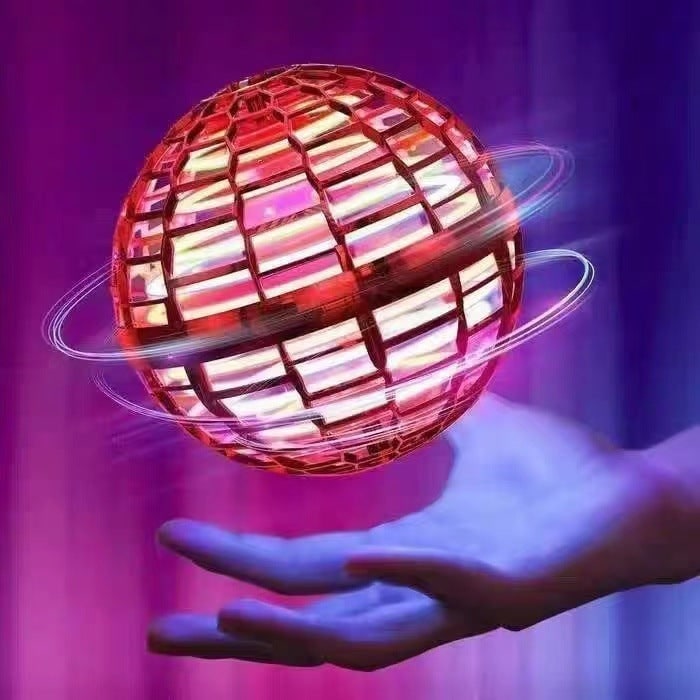 Flying Orb Toy with LED Lights USB Charging and Hand-Controlled Mesh Cage - Image 4