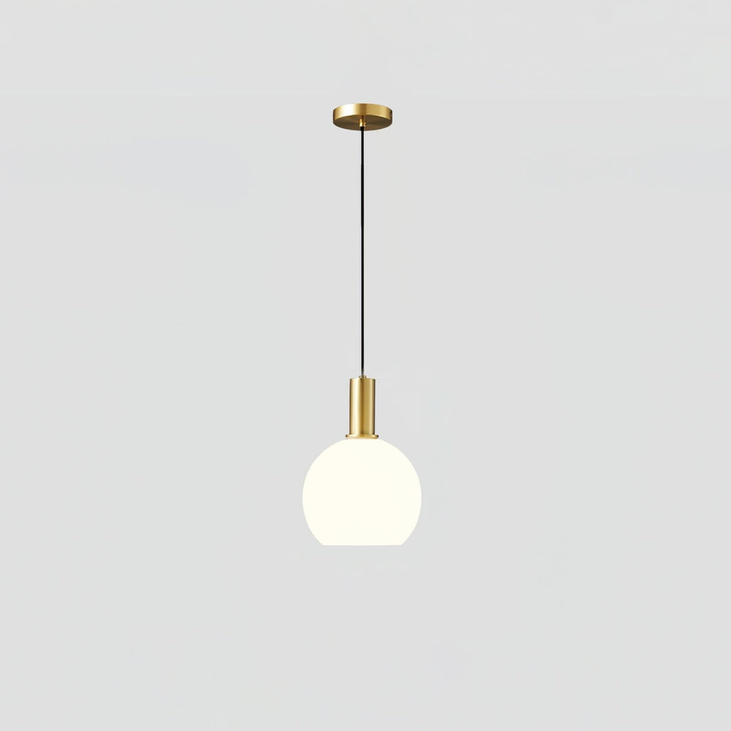 Glass Pendant Lights with Milky Shade and Brushed Brass Modern Design - Image 33