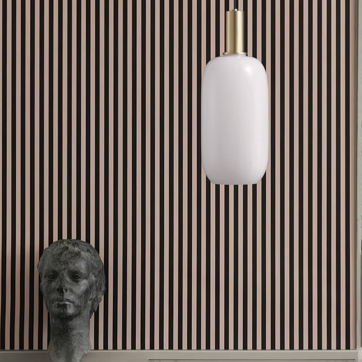 Glass Pendant Lights with Milky Shade and Brushed Brass Modern Design - Image 36