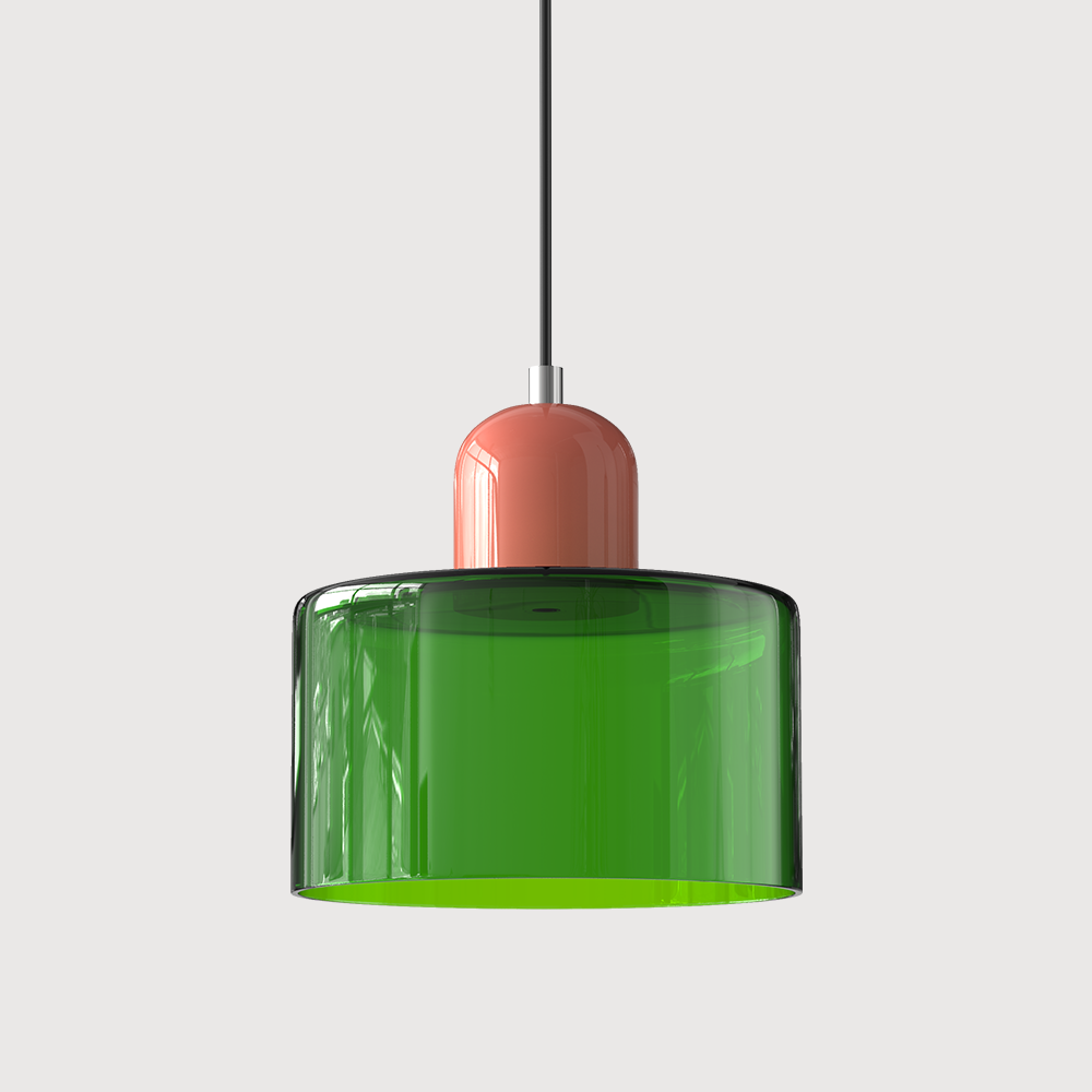Glass Pendant Lights with Two-Tier Drum Shade and Mid-Century Modern Design - Image 16