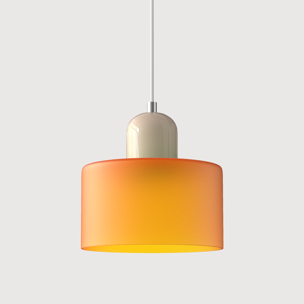 Glass Pendant Lights with Two-Tier Drum Shade and Mid-Century Modern Design - Image 18