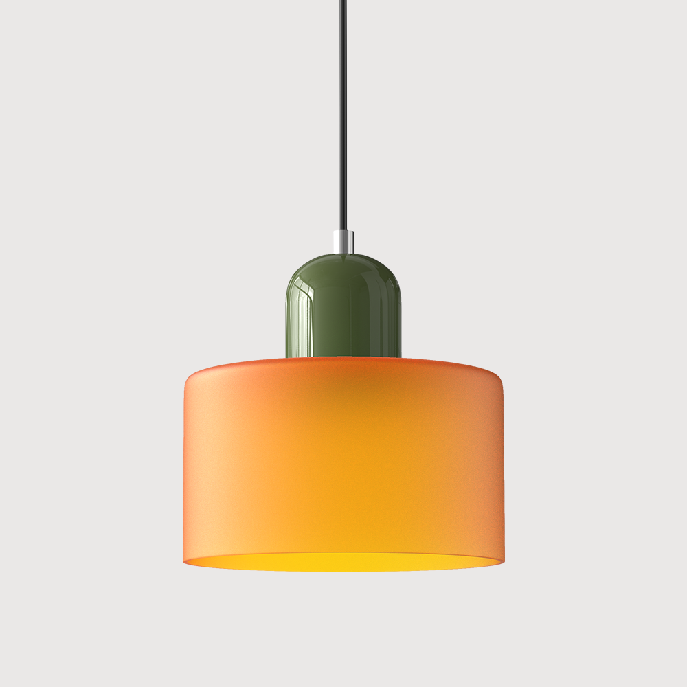 Glass Pendant Lights with Two-Tier Drum Shade and Mid-Century Modern Design - Image 20