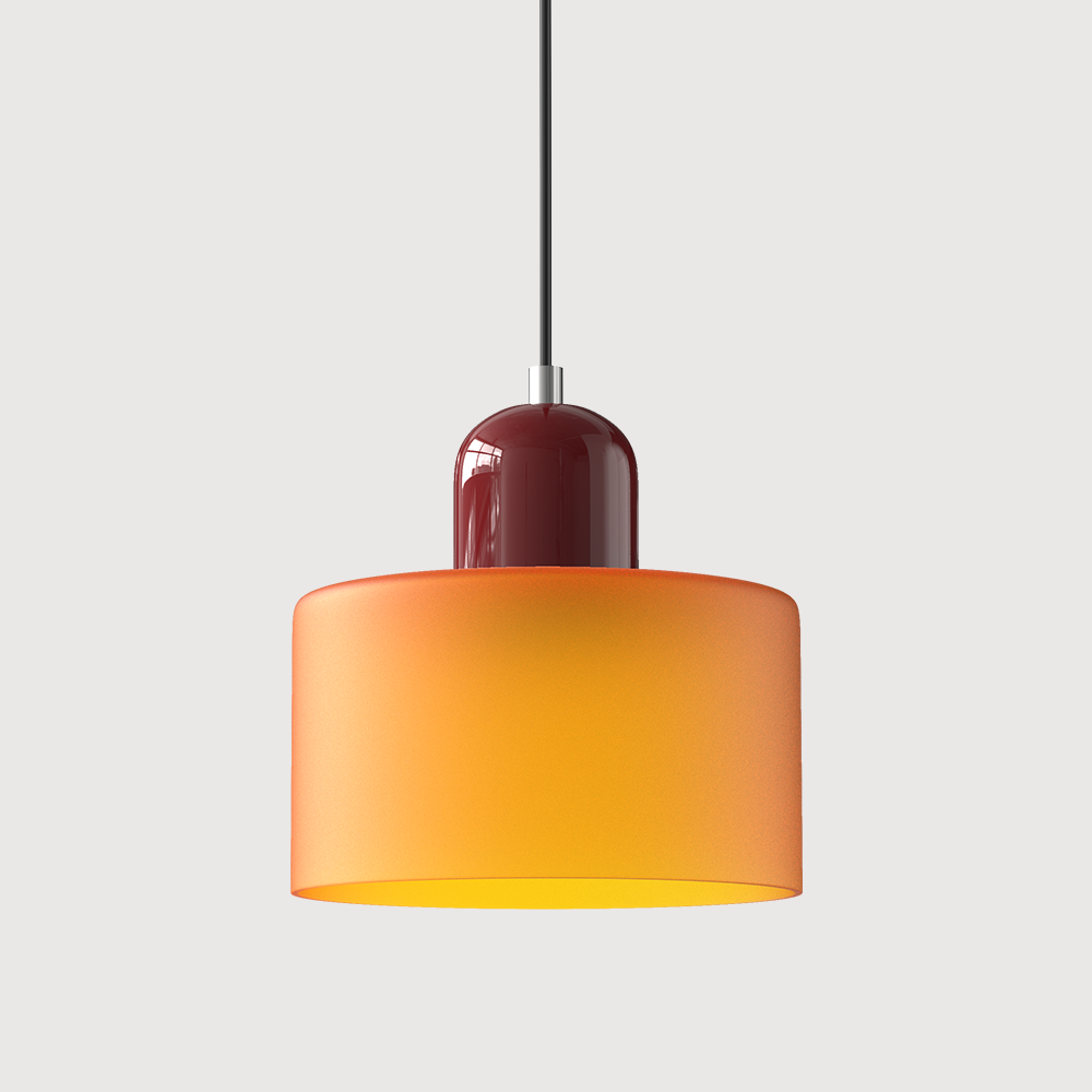 Glass Pendant Lights with Two-Tier Drum Shade and Mid-Century Modern Design - Image 23