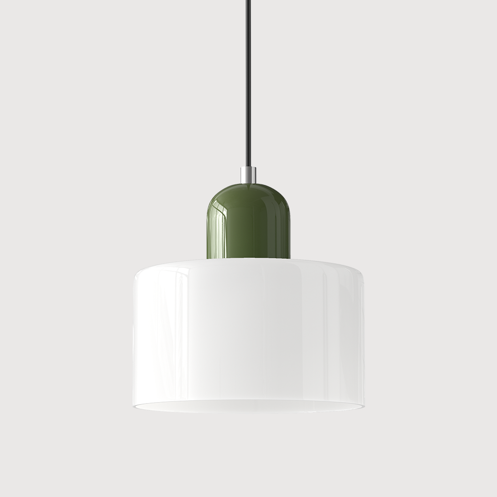 Glass Pendant Lights with Two-Tier Drum Shade and Mid-Century Modern Design - Image 26