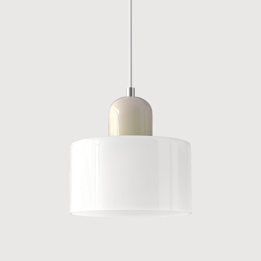Glass Pendant Lights with Two-Tier Drum Shade and Mid-Century Modern Design - Image 29