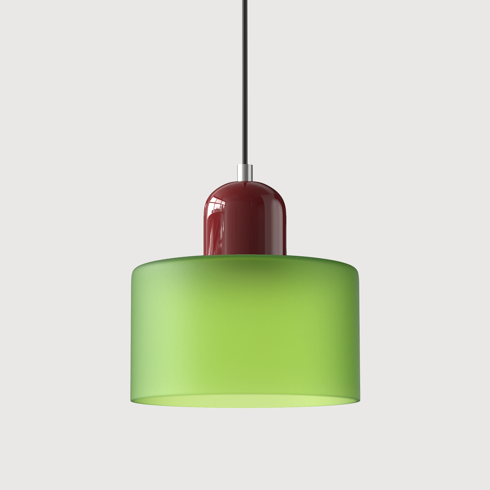 Glass Pendant Lights with Two-Tier Drum Shade and Mid-Century Modern Design - Image 31