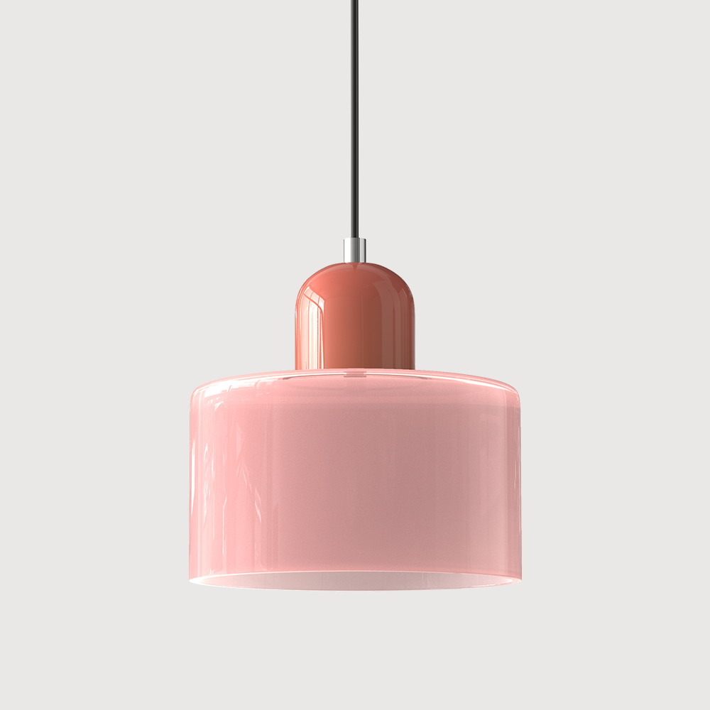 Glass Pendant Lights with Two-Tier Drum Shade and Mid-Century Modern Design - Image 6