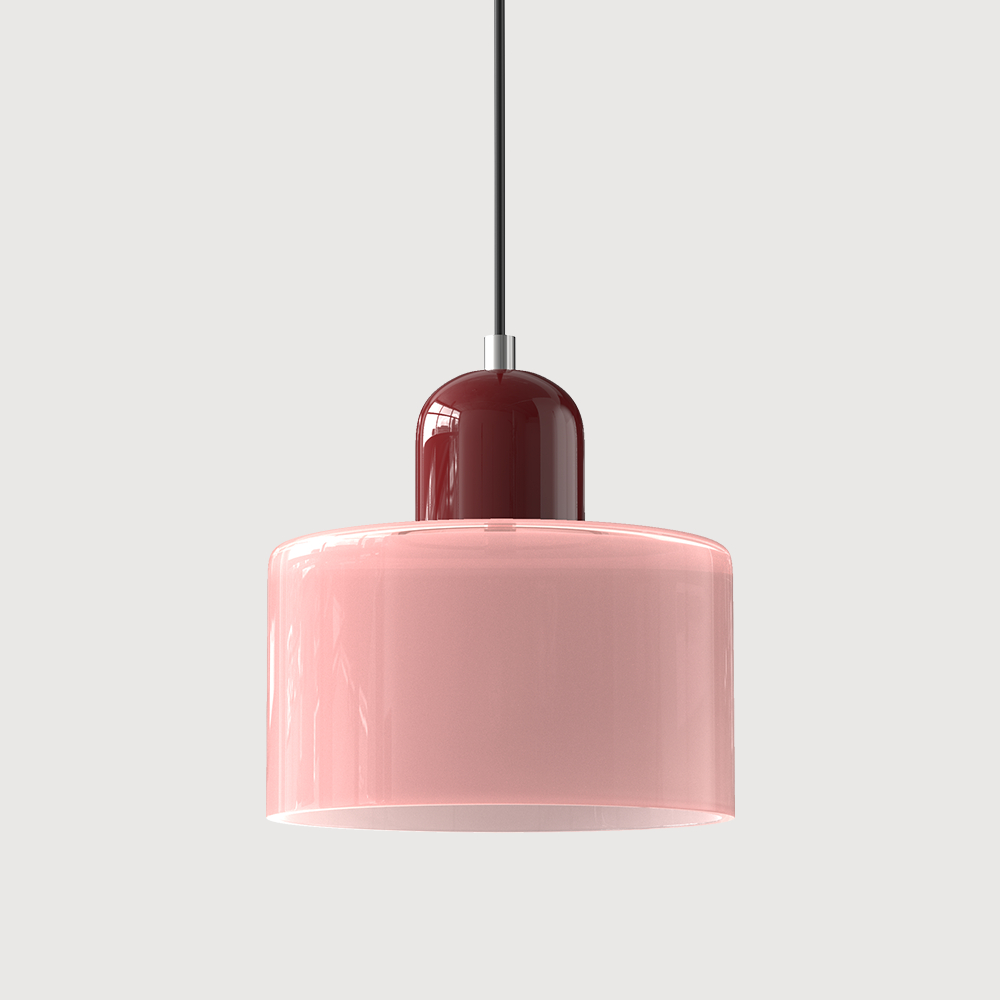 Glass Pendant Lights with Two-Tier Drum Shade and Mid-Century Modern Design - Image 8
