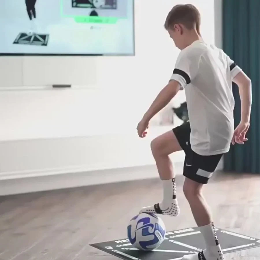 Gym Floor Mat for Soccer Training with Numbered Footwork Guides and Non-Slip Backing - Image 2