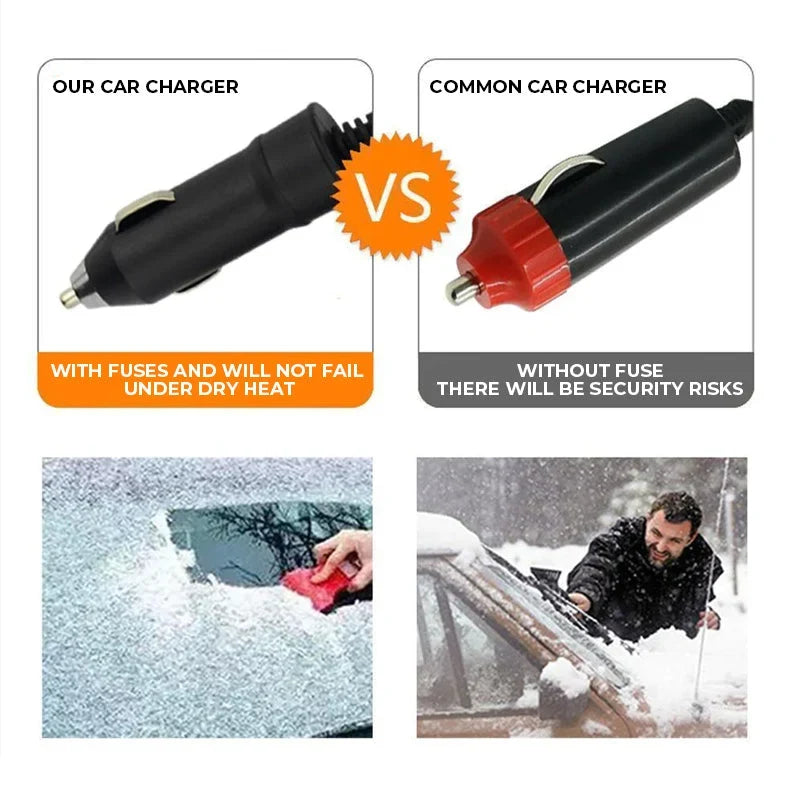 Heated Car Ice Scraper with 12v Power Plug and LED Light for Windshield - Image 4