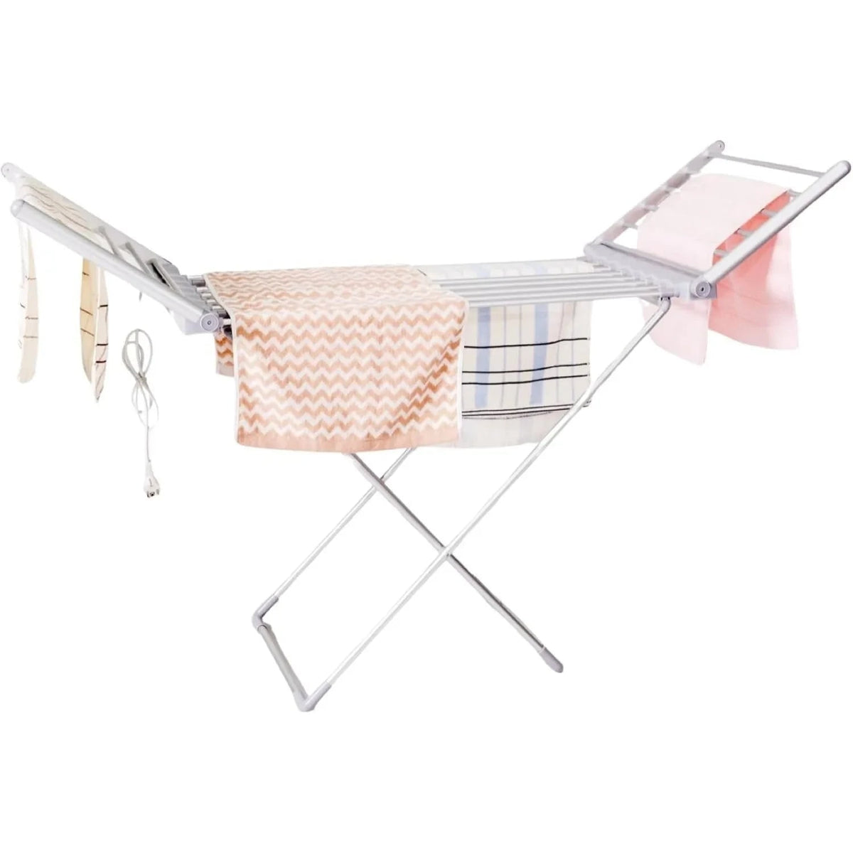 Heated Clothes Drying Rack with Foldable Wings and Aluminum Bars for Fast Indoor - Image 6