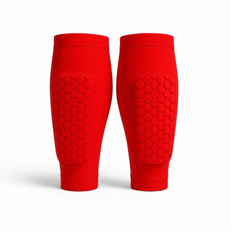 Kids' Compression Calf Sleeves with Padded Foam Protection and Honeycomb Design for Soccer - Image 3