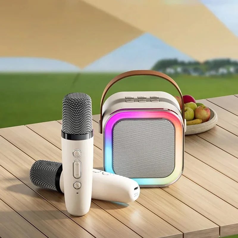 Kids' Mini Karaoke Machine with Wireless Microphones and Bluetooth Speaker - Image 9