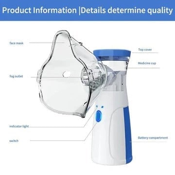Kids' Portable Nebulizer Machine with Battery Power Face Mask and Fine Mist for Asthma - Image 5